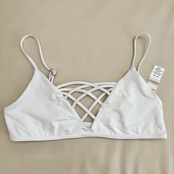 L *Space Jaime Bikini Top White Size Large - Picture 2 of 6